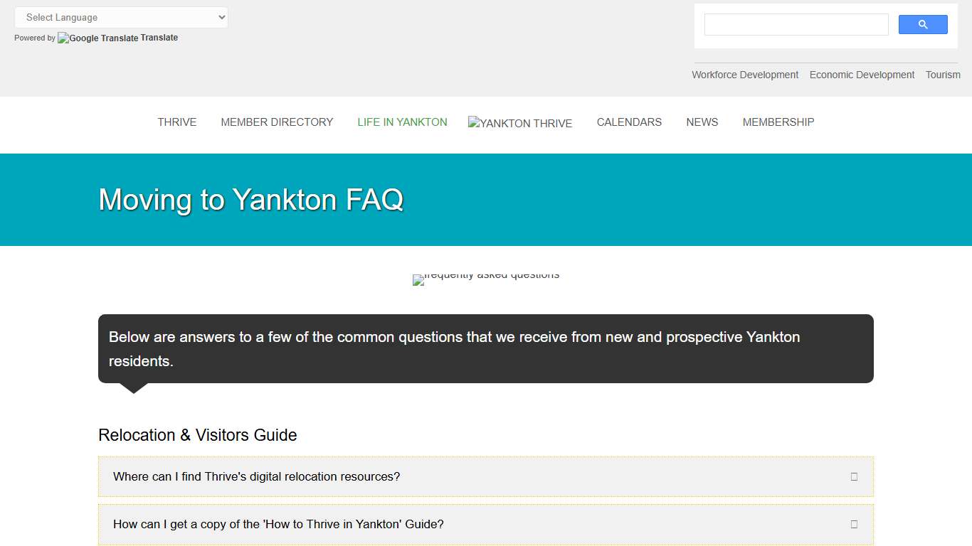 Moving to Yankton FAQ - Yankton Thrive